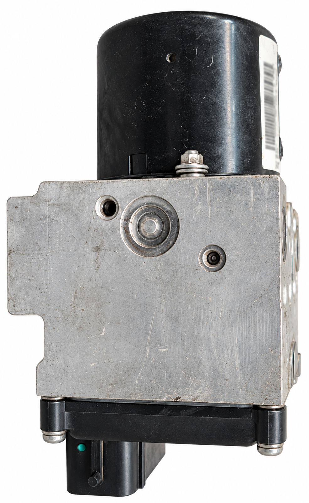 Used OEM 2009 GMC Sierra 3500 HD ABS Module & Pump Assembly | 4-Wheel ABS, LH Frame Below Cab, Brake Opt JH6, Integrated Trailer Brake Control (Opt JL1)_Side View