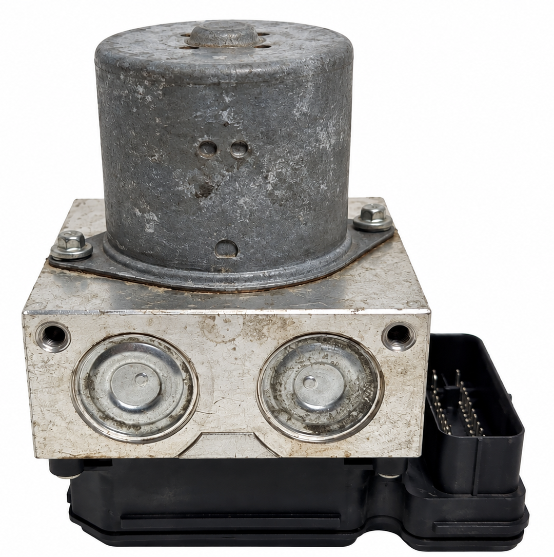 Used OEM 2011 Ford E350 Super Duty ABS Module & Pump Assembly | 4-Wheel ABS, without AdvanceTrac, (Excl. Stripped Chassis)_ Back View.